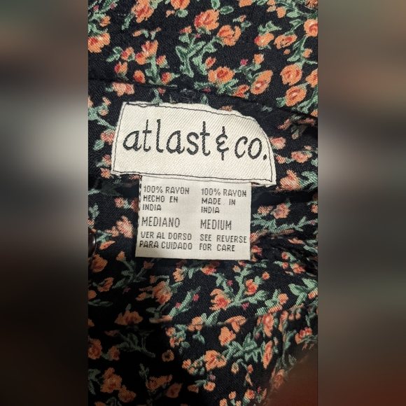 Vintage floral button down maxi dress SZ MED - Picture 8 of 8